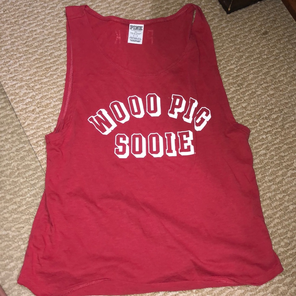 VS PINK Red University of Arkansas Tank